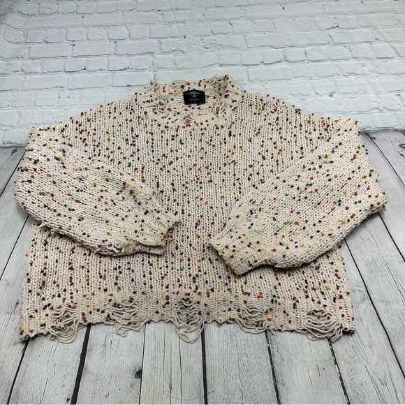 Bird & Vine Black Label Confetti Knit Sweater Pullover - Picture 2 of 9